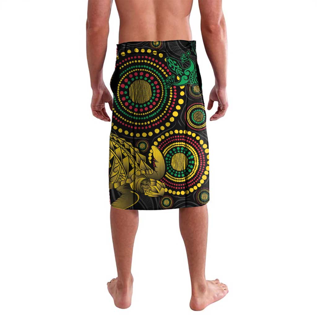 Vanuatu Personalized Aboriginal Arts Lavalava Turtle and Iguana Special - Aussie Hoodie