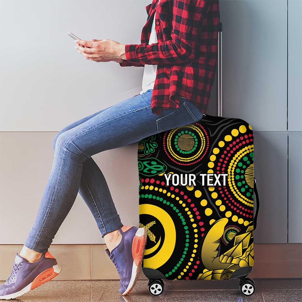 Vanuatu Personalized Aboriginal Arts Luggage Cover Turtle and Iguana Special - Aussie Hoodie
