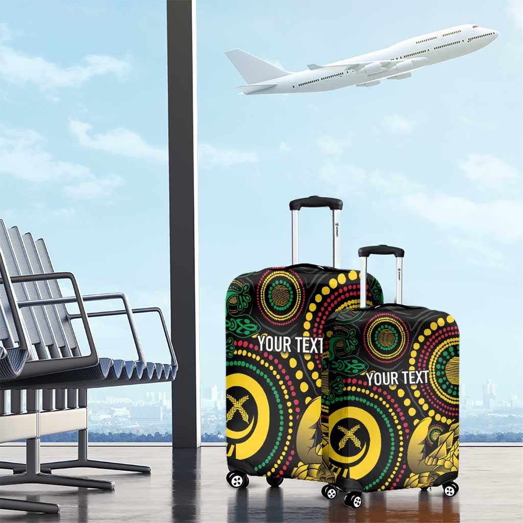 Vanuatu Personalized Aboriginal Arts Luggage Cover Turtle and Iguana Special - Aussie Hoodie