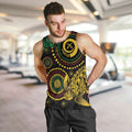 Vanuatu Personalized Aboriginal Arts Men Tank Top Turtle and Iguana Special - Aussie Hoodie