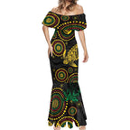 Vanuatu Personalized Aboriginal Arts Mermaid Dress Turtle and Iguana Special - Aussie Hoodie