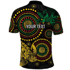 Vanuatu Personalized Aboriginal Arts Polo Shirt Turtle and Iguana Special - Aussie Hoodie