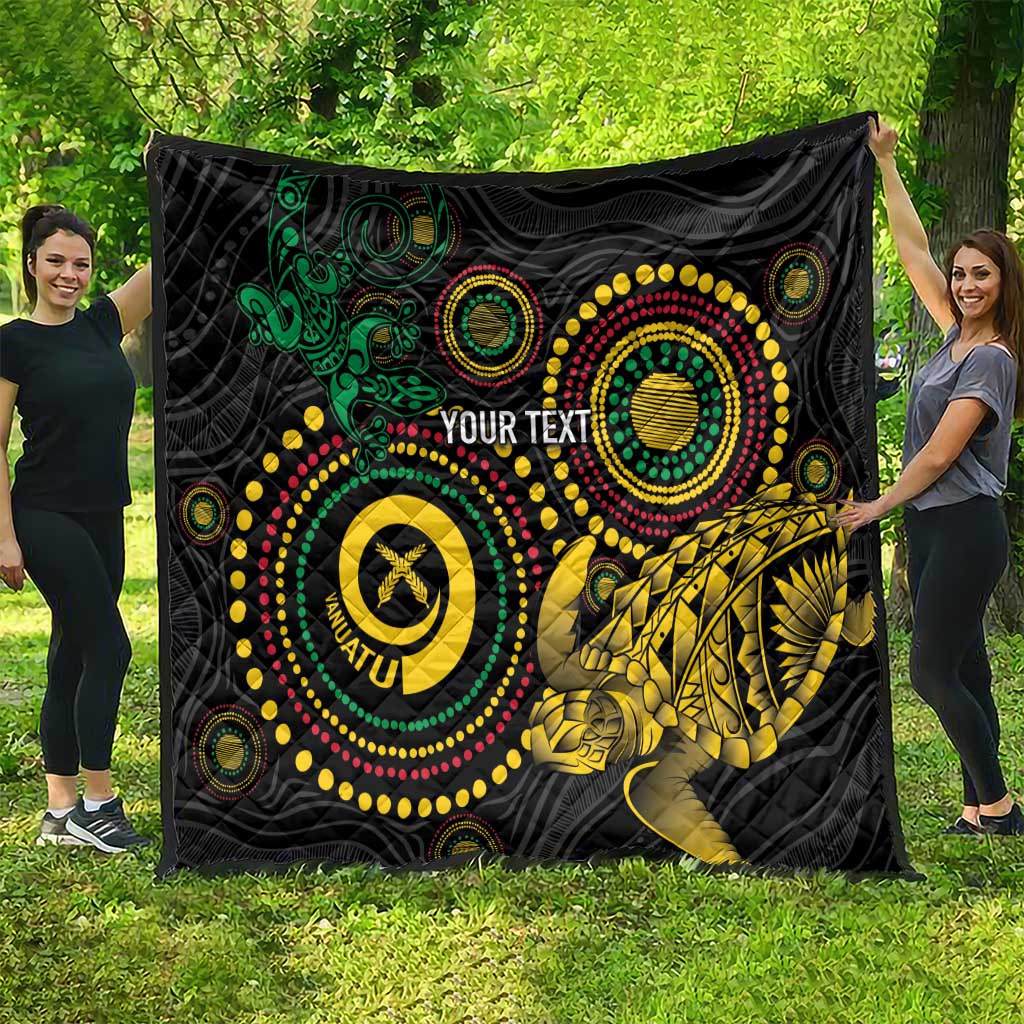 Vanuatu Personalized Aboriginal Arts Quilt Turtle and Iguana Special - Aussie Hoodie