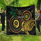 Vanuatu Personalized Aboriginal Arts Quilt Turtle and Iguana Special - Aussie Hoodie