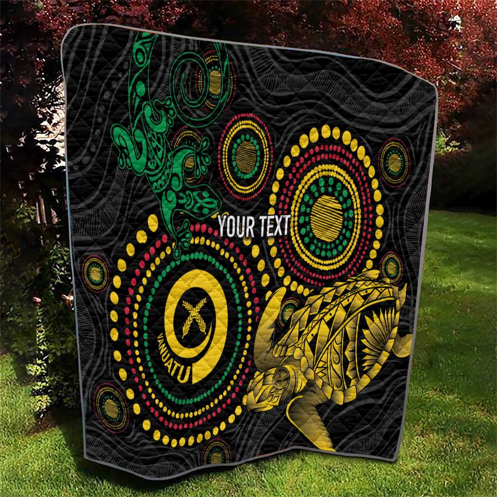 Vanuatu Personalized Aboriginal Arts Quilt Turtle and Iguana Special - Aussie Hoodie