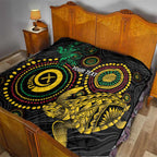 Vanuatu Personalized Aboriginal Arts Quilt Turtle and Iguana Special - Aussie Hoodie