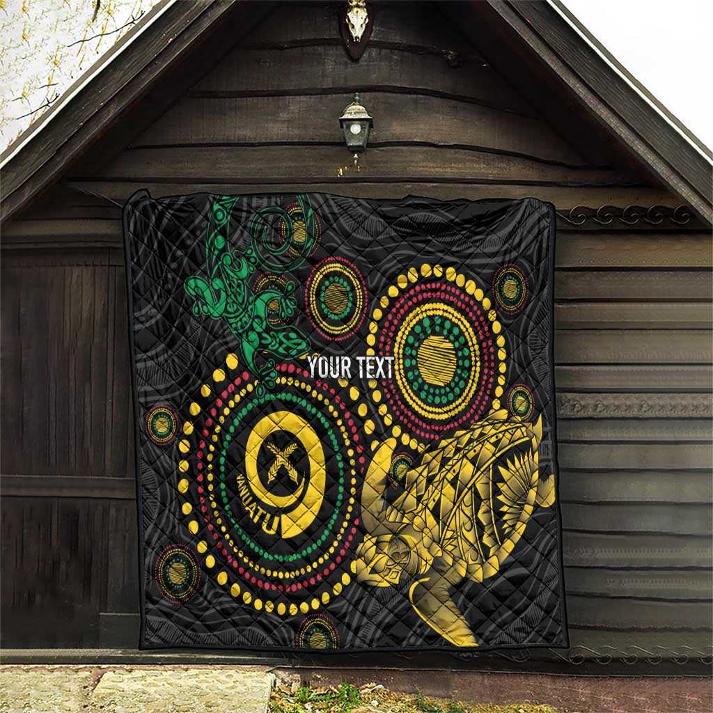 Vanuatu Personalized Aboriginal Arts Quilt Turtle and Iguana Special - Aussie Hoodie