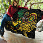 Vanuatu Personalized Aboriginal Arts Quilt Turtle and Iguana Special - Aussie Hoodie