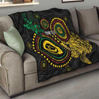 Vanuatu Personalized Aboriginal Arts Quilt Turtle and Iguana Special - Aussie Hoodie