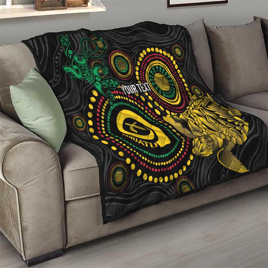 Vanuatu Personalized Aboriginal Arts Quilt Turtle and Iguana Special - Aussie Hoodie