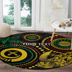Vanuatu Personalized Aboriginal Arts Round Carpet Turtle and Iguana Special - Aussie Hoodie