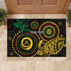 Vanuatu Personalized Aboriginal Arts Rubber Doormat Turtle and Iguana Special - Aussie Hoodie