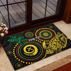 Vanuatu Personalized Aboriginal Arts Rubber Doormat Turtle and Iguana Special - Aussie Hoodie
