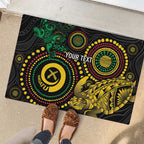 Vanuatu Personalized Aboriginal Arts Rubber Doormat Turtle and Iguana Special - Aussie Hoodie