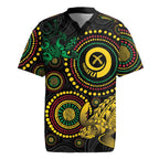 Vanuatu Personalized Aboriginal Arts Rugby Jersey Turtle and Iguana Special - Aussie Hoodie