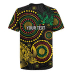 Vanuatu Personalized Aboriginal Arts Rugby Jersey Turtle and Iguana Special - Aussie Hoodie