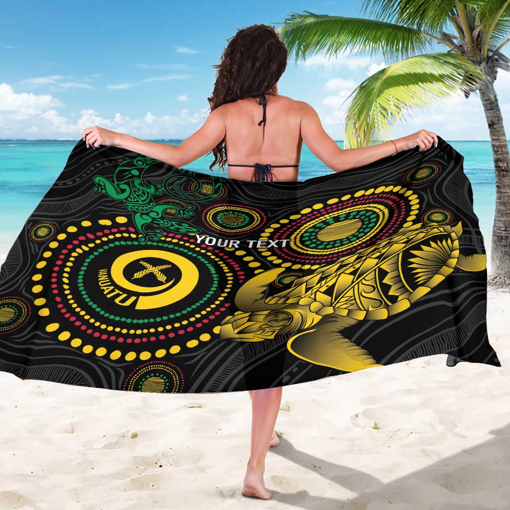 Vanuatu Personalized Aboriginal Arts Sarong Turtle and Iguana Special - Aussie Hoodie