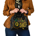 Vanuatu Personalized Aboriginal Arts Shoulder Handbag Turtle and Iguana Special - Aussie Hoodie
