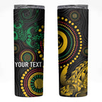 Vanuatu Personalized Aboriginal Arts Skinny Tumbler Turtle and Iguana Special - Aussie Hoodie