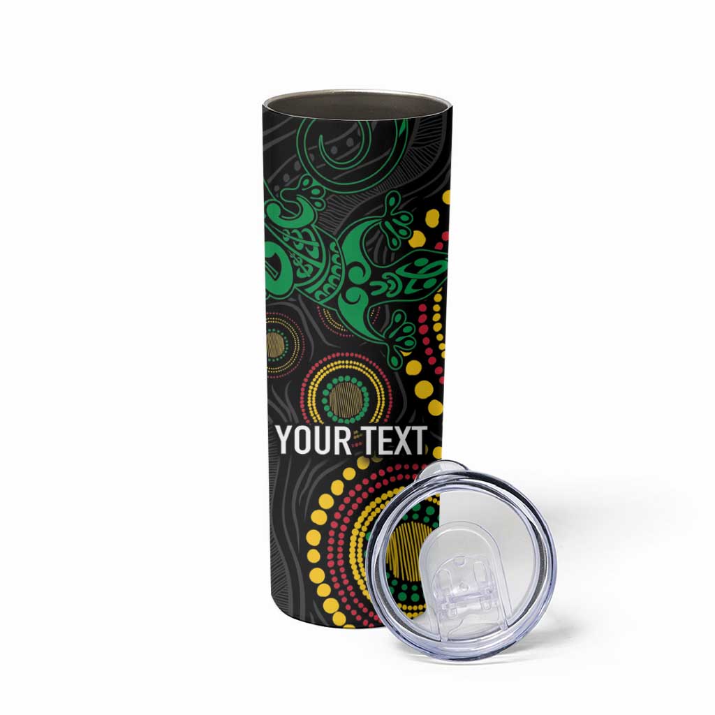 Vanuatu Personalized Aboriginal Arts Skinny Tumbler Turtle and Iguana Special - Aussie Hoodie