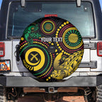 Vanuatu Personalized Aboriginal Arts Spare Tire Cover Turtle and Iguana Special - Aussie Hoodie