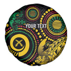 Vanuatu Personalized Aboriginal Arts Spare Tire Cover Turtle and Iguana Special - Aussie Hoodie