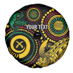 Vanuatu Personalized Aboriginal Arts Spare Tire Cover Turtle and Iguana Special - Aussie Hoodie