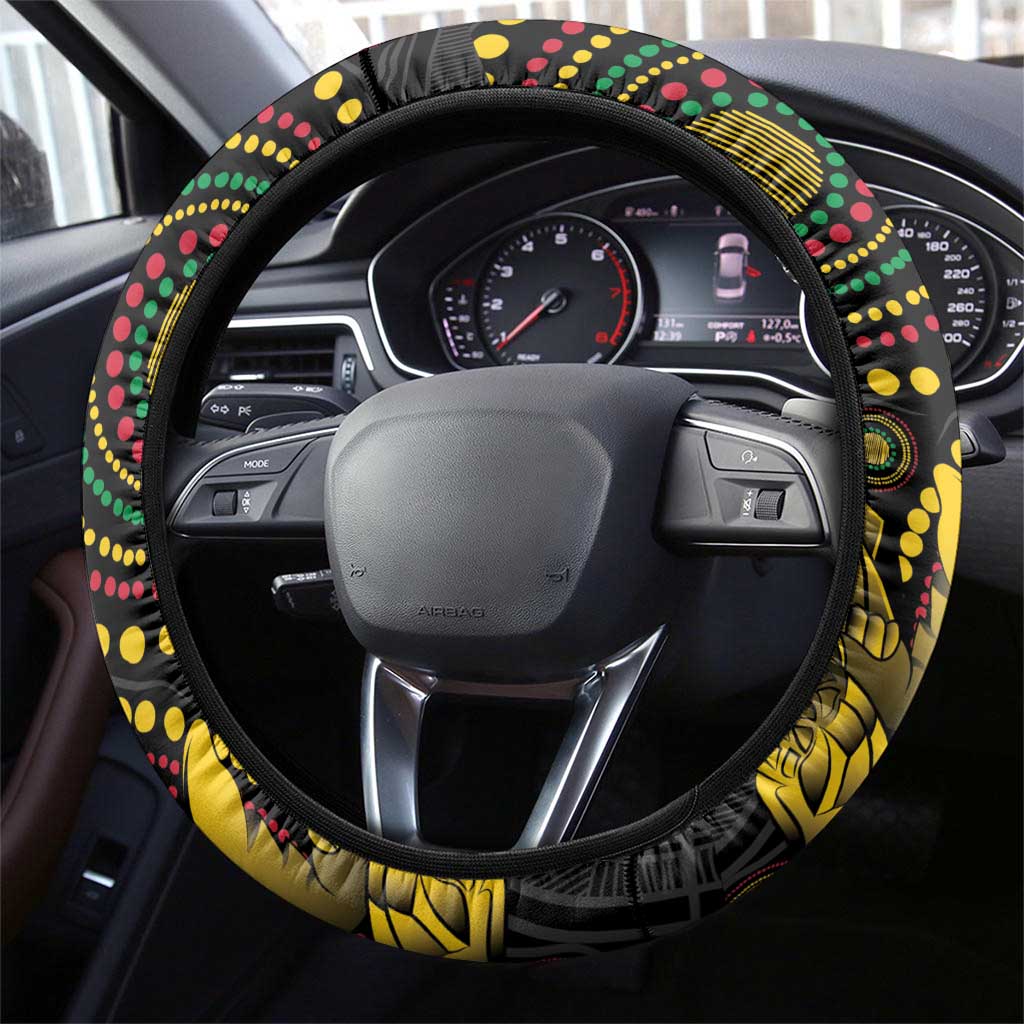 Vanuatu Aboriginal Arts Steering Wheel Cover Turtle and Iguana Special - Aussie Hoodie