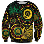 Vanuatu Personalized Aboriginal Arts Sweatshirt Turtle and Iguana Special - Aussie Hoodie