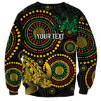Vanuatu Personalized Aboriginal Arts Sweatshirt Turtle and Iguana Special - Aussie Hoodie