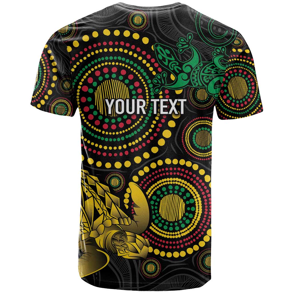 Vanuatu Personalized Aboriginal Arts T Shirt Turtle and Iguana Special - Aussie Hoodie