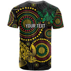 Vanuatu Personalized Aboriginal Arts T Shirt Turtle and Iguana Special - Aussie Hoodie