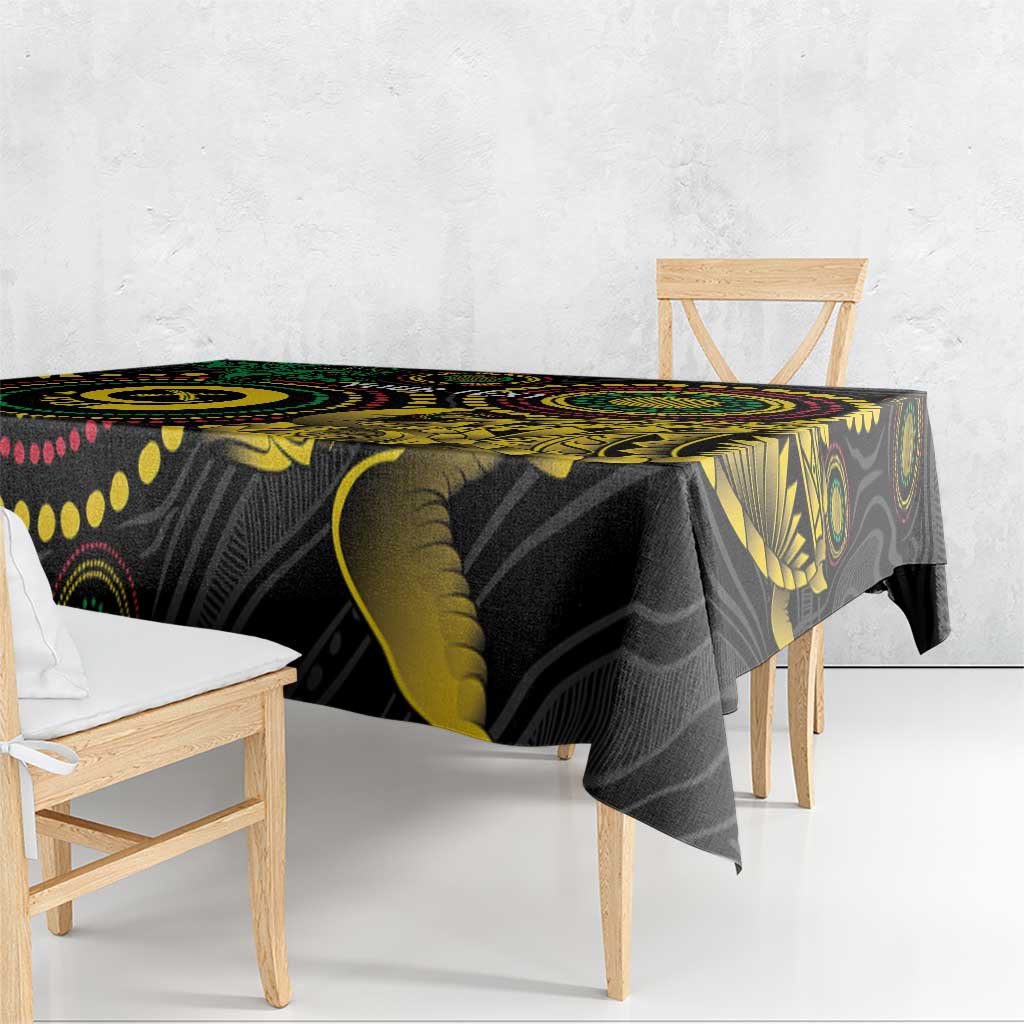 Vanuatu Personalized Aboriginal Arts Tablecloth Turtle and Iguana Special - Aussie Hoodie