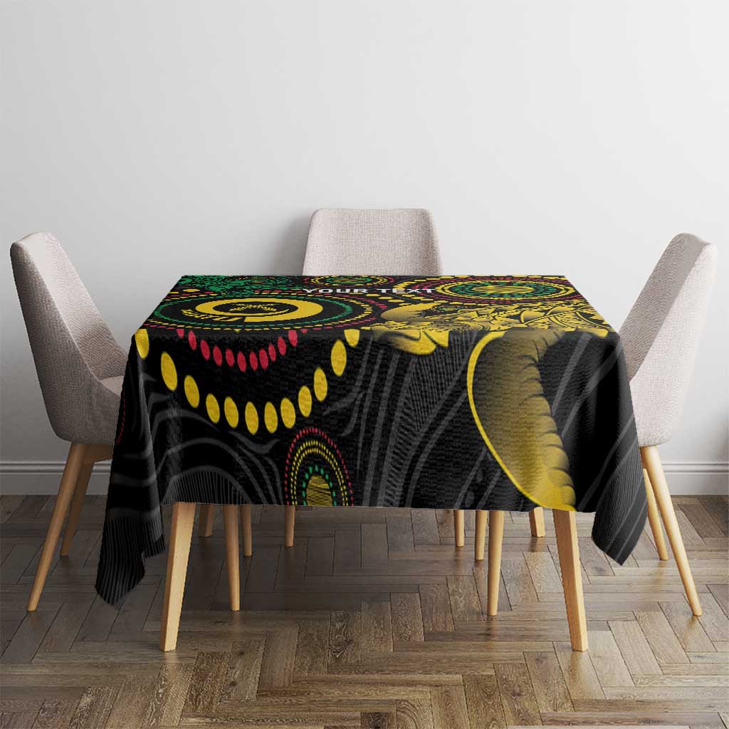 Vanuatu Personalized Aboriginal Arts Tablecloth Turtle and Iguana Special - Aussie Hoodie