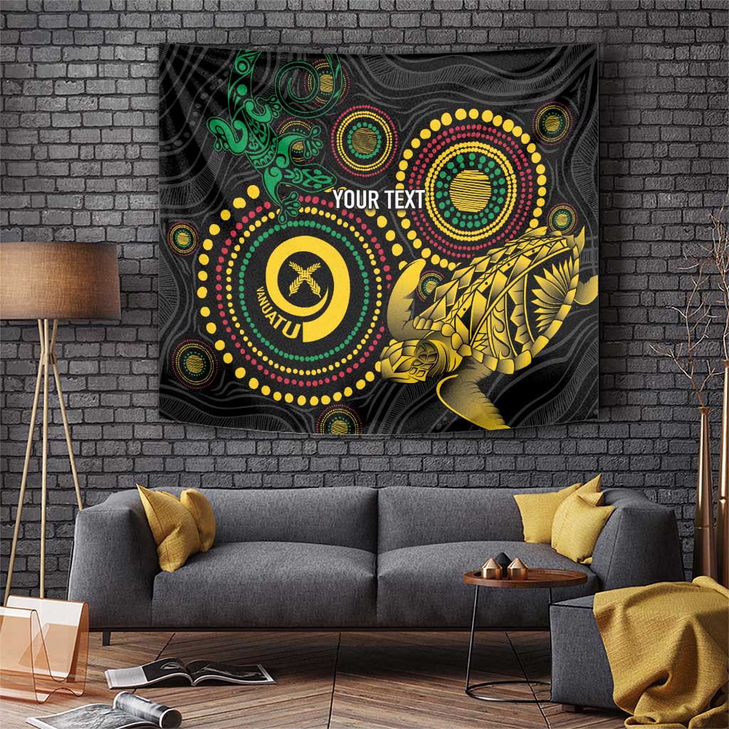 Vanuatu Personalized Aboriginal Arts Tapestry Turtle and Iguana Special - Aussie Hoodie