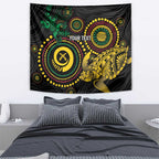 Vanuatu Personalized Aboriginal Arts Tapestry Turtle and Iguana Special - Aussie Hoodie