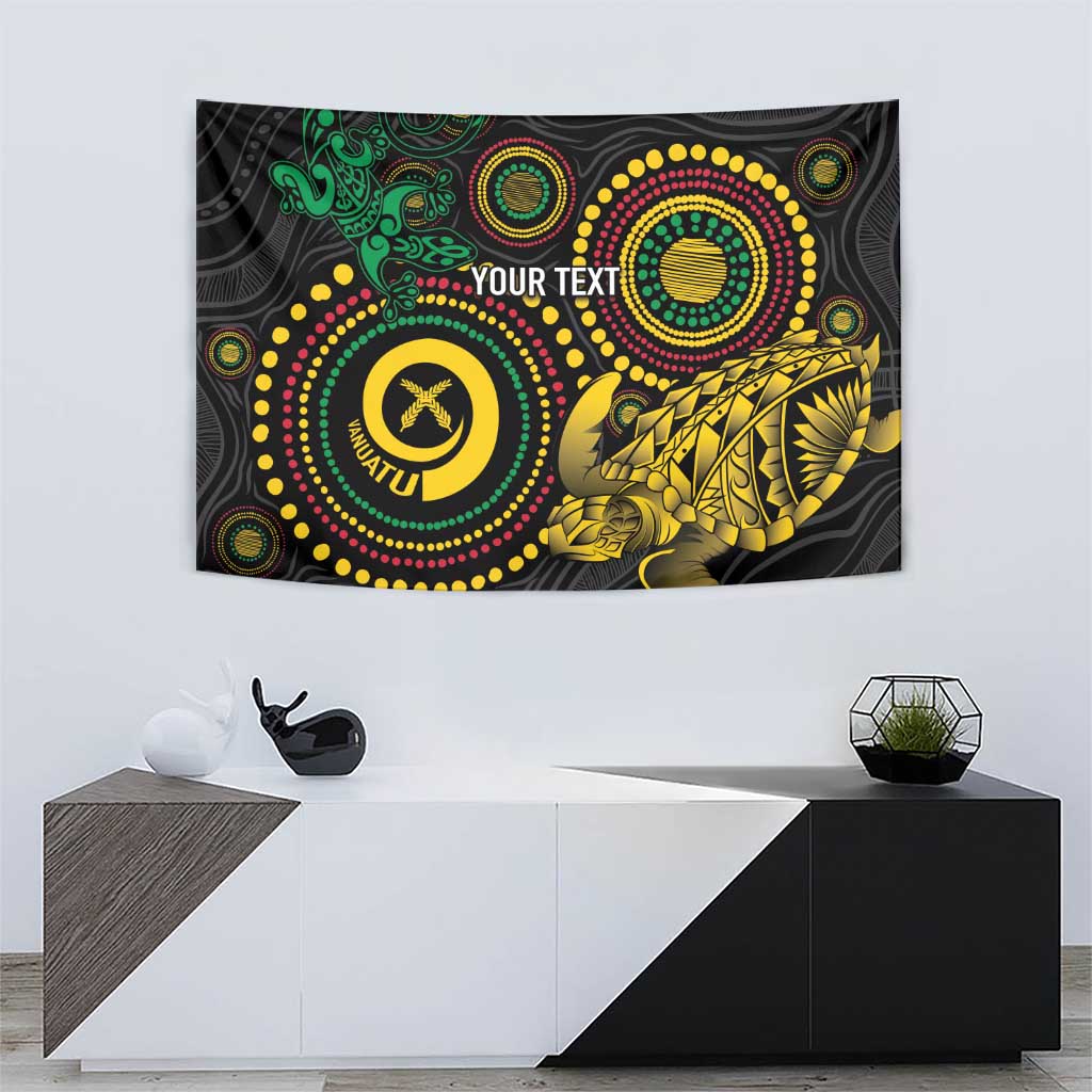 Vanuatu Personalized Aboriginal Arts Tapestry Turtle and Iguana Special - Aussie Hoodie
