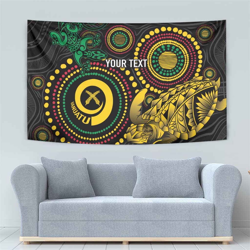 Vanuatu Personalized Aboriginal Arts Tapestry Turtle and Iguana Special - Aussie Hoodie