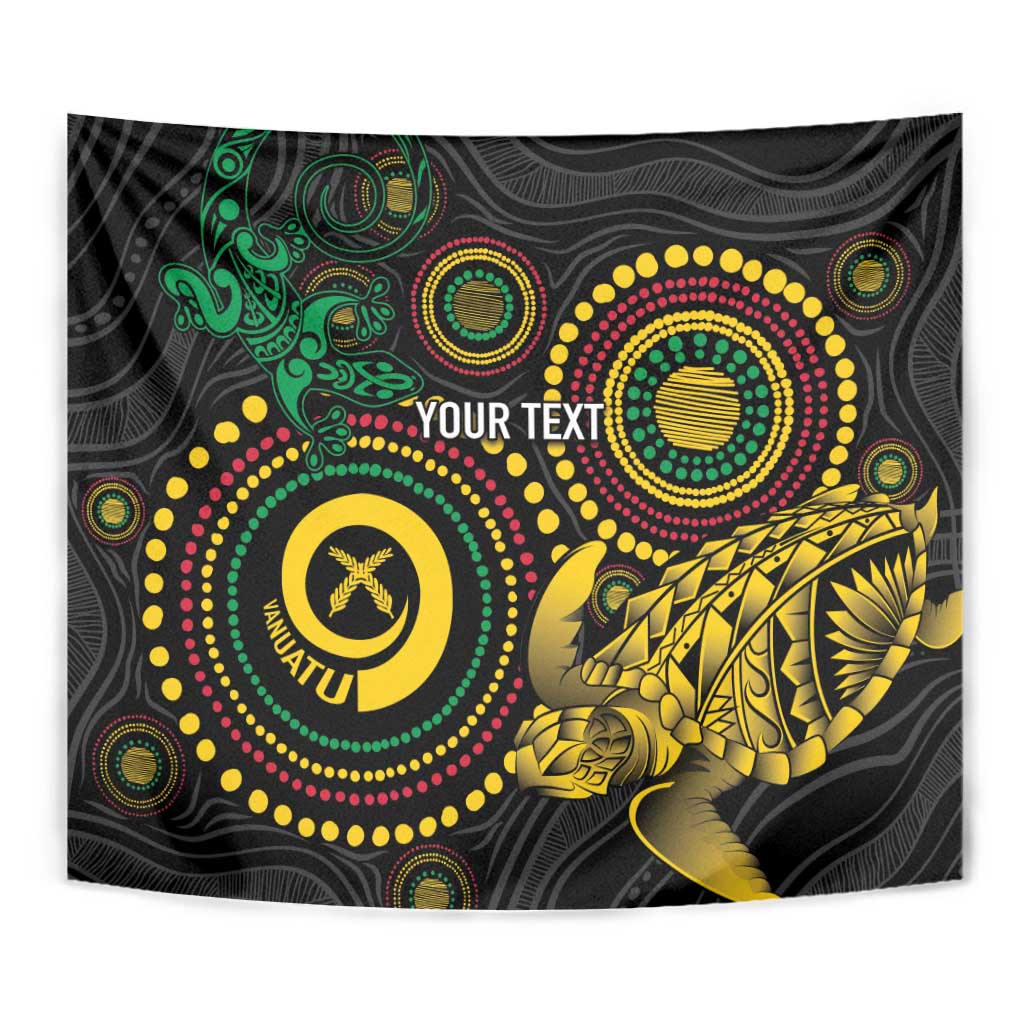 Vanuatu Personalized Aboriginal Arts Tapestry Turtle and Iguana Special - Aussie Hoodie