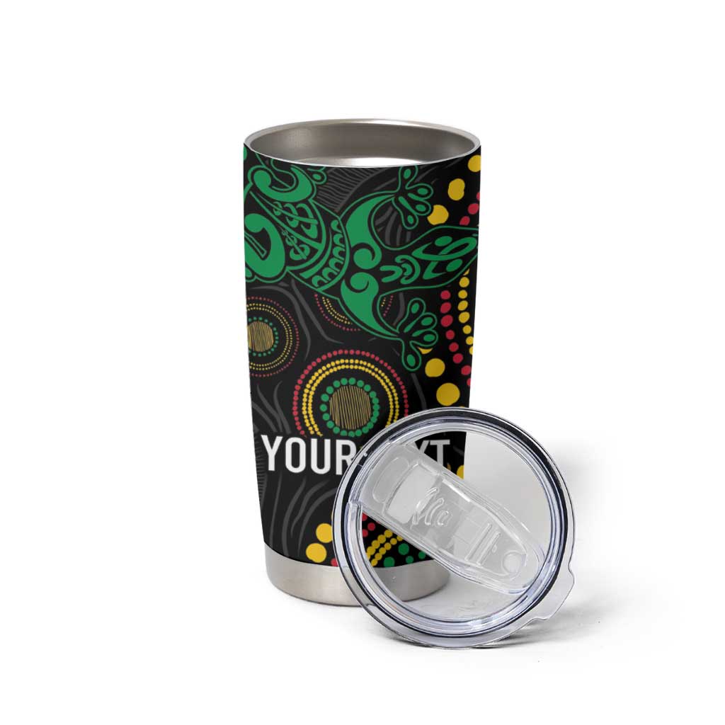 Vanuatu Personalized Aboriginal Arts Tumbler Cup Turtle and Iguana Special - Aussie Hoodie