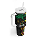 Vanuatu Personalized Aboriginal Arts Tumbler With Handle Turtle and Iguana Special - Aussie Hoodie