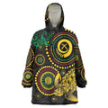 Vanuatu Personalized Aboriginal Arts Wearable Blanket Hoodie Turtle and Iguana Special - Aussie Hoodie