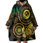 Vanuatu Personalized Aboriginal Arts Wearable Blanket Hoodie Turtle and Iguana Special - Aussie Hoodie