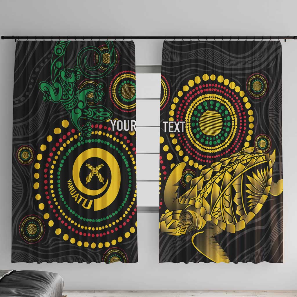 Vanuatu Personalized Aboriginal Arts Window Curtain Turtle and Iguana Special - Aussie Hoodie
