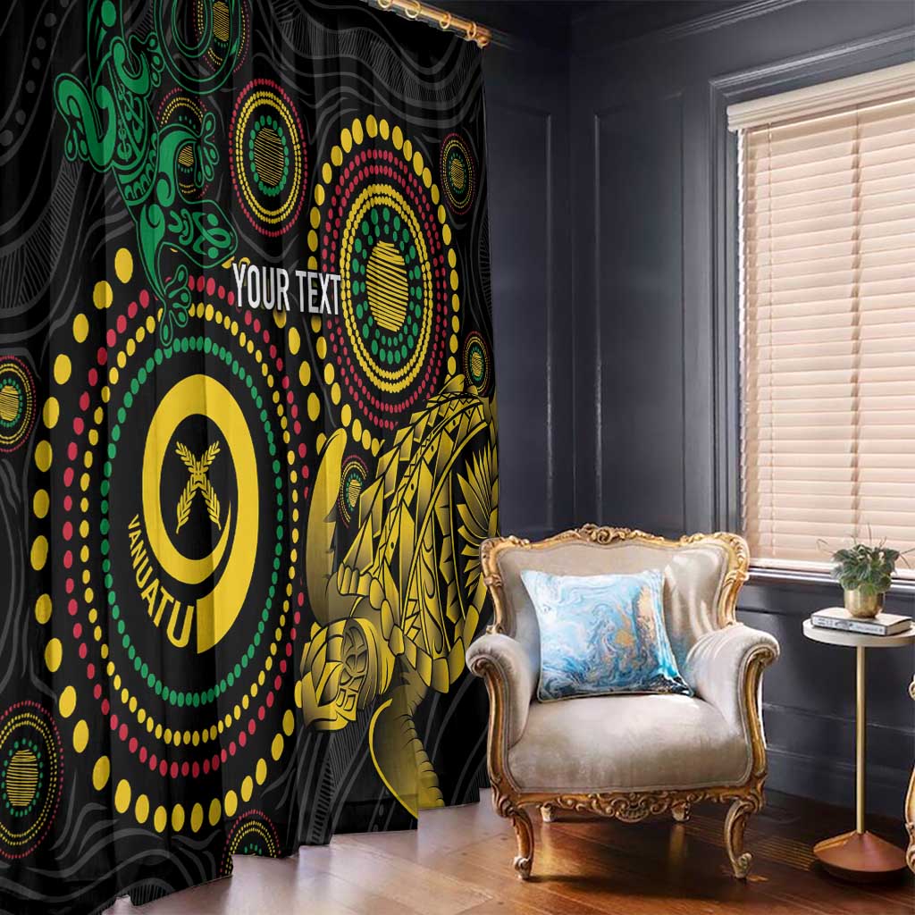 Vanuatu Personalized Aboriginal Arts Window Curtain Turtle and Iguana Special - Aussie Hoodie