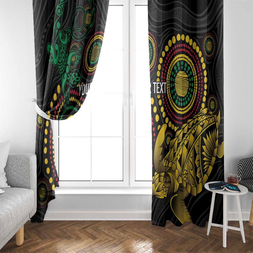 Vanuatu Personalized Aboriginal Arts Window Curtain Turtle and Iguana Special - Aussie Hoodie