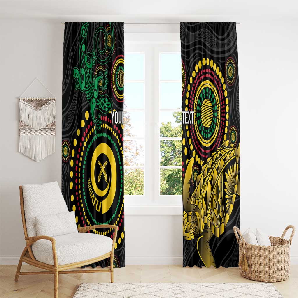 Vanuatu Personalized Aboriginal Arts Window Curtain Turtle and Iguana Special - Aussie Hoodie