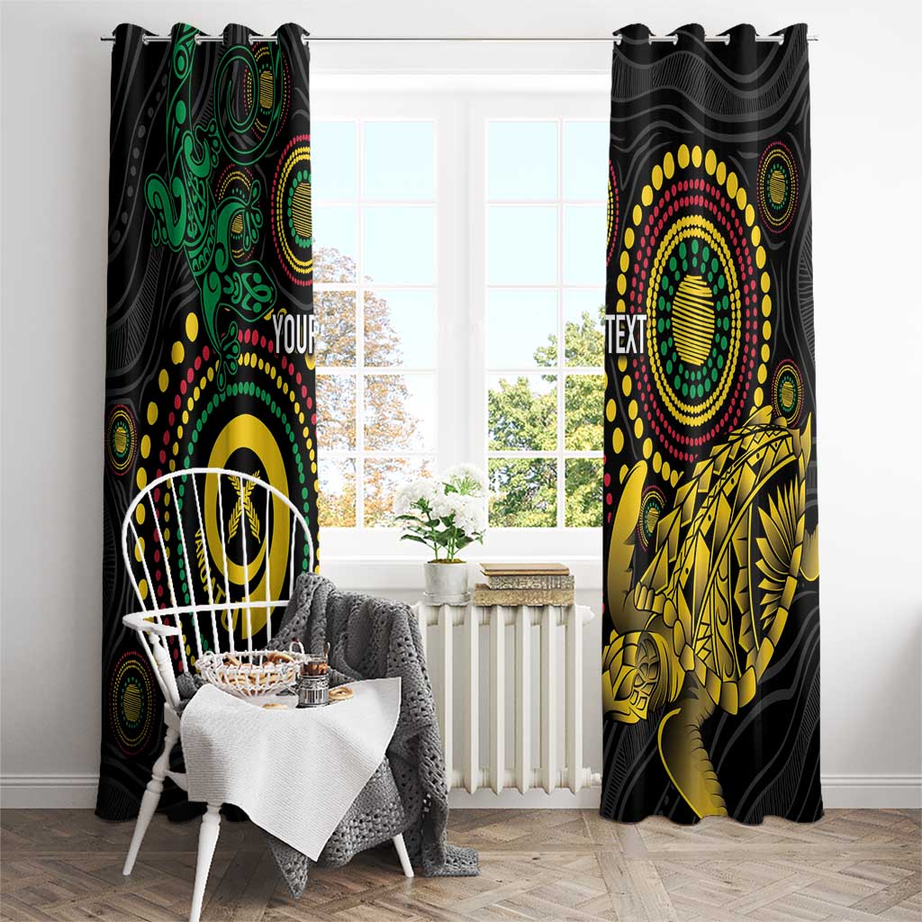 Vanuatu Personalized Aboriginal Arts Window Curtain Turtle and Iguana Special - Aussie Hoodie