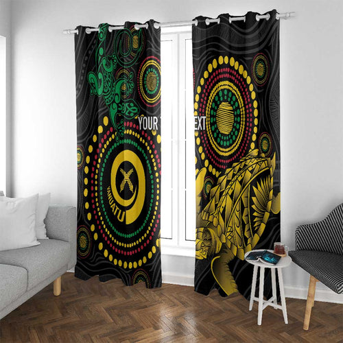 Vanuatu Personalized Aboriginal Arts Window Curtain Turtle and Iguana Special - Aussie Hoodie