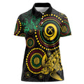 Vanuatu Personalized Aboriginal Arts Women Polo Shirt Turtle and Iguana Special - Aussie Hoodie